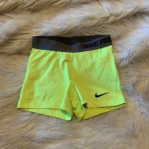 Nike Pro Volt and Gray Spandex Shorts